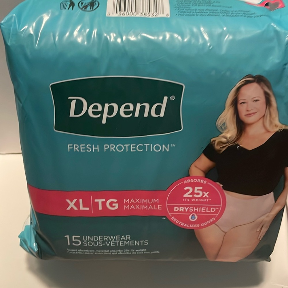 Depend Fresh Protection Underwear XL Extra Absorbent Dryshield 15 Count